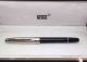 New Montblanc Meisterstuck Black Rollerball Pen - Silver textured Cap (3)_th.jpg